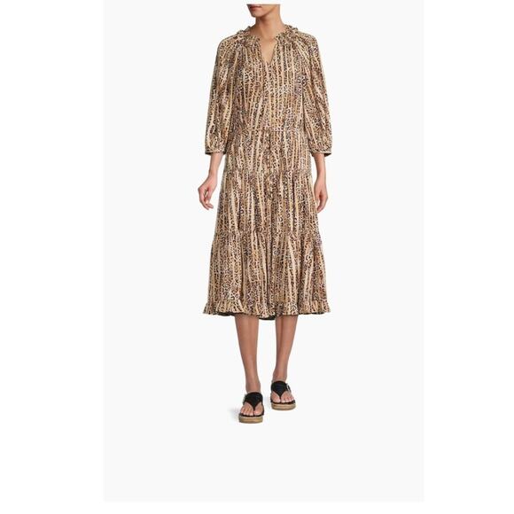 Kobi Halperin Whistler Animal-Printed Midi-Dress Size Small - Picture 1 of 7